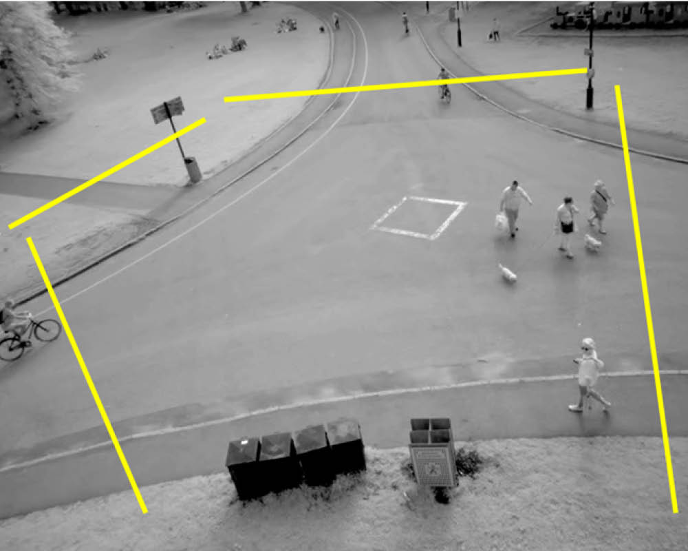A crossing with multiple counting lines