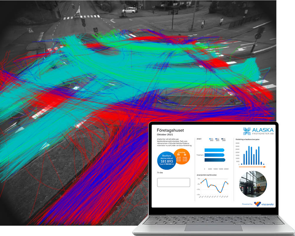 Visualization of movements in the traffic and a computer with our webservice VisualDB